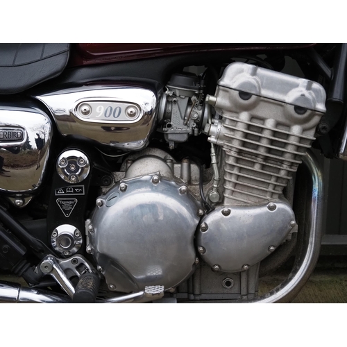939 - Triumph Thunderbird motorcycle. 885cc. 1996
Frame No. SMTTC339JMT041202
Engine No. 041641
Last ridde... 