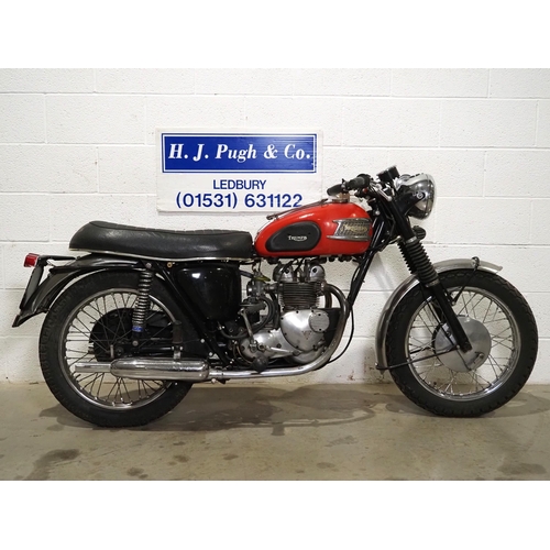 954 - Triumph T90 motorcycle. 1963. 349cc.
Frame No. H30068
Engine No. T90-H-30068
Runs and rides. Fitted ... 