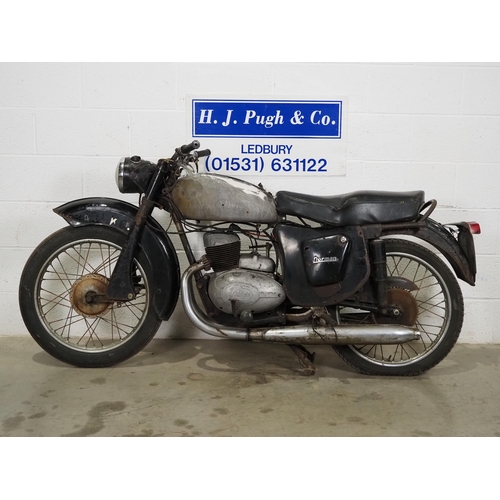 969 - Norman B3 motorcycle. 1960. 250cc
Frame No. B38595
Engine No. 734B/9291
Good compression. Comes with... 