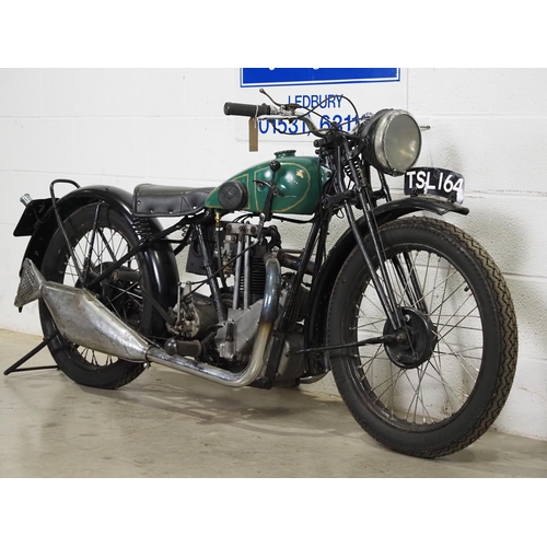 970 - BSA B30 motorcycle. 1930. 249cc.
Frame No. 249
Engine No. Y2750. Does not match V5.
Engine turns ove... 