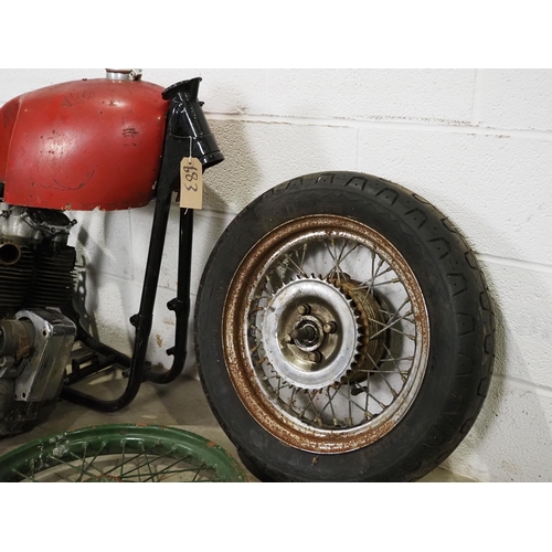 683 - BSA A10 motorcycle project. To include engine, frame, tank, gearbox and other assorted spares.