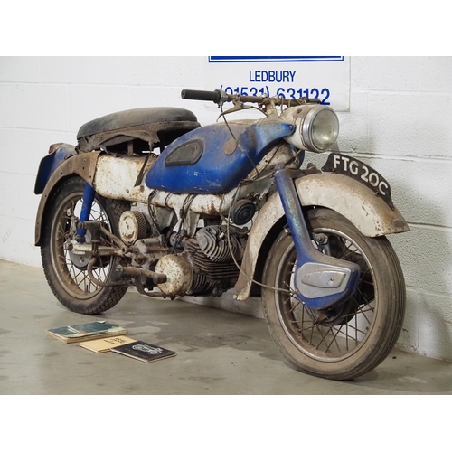 692 - Ariel Arrow motorcycle project. 1965. 250cc. 
Has been dry stored for over 10 years. Engine is belie... 