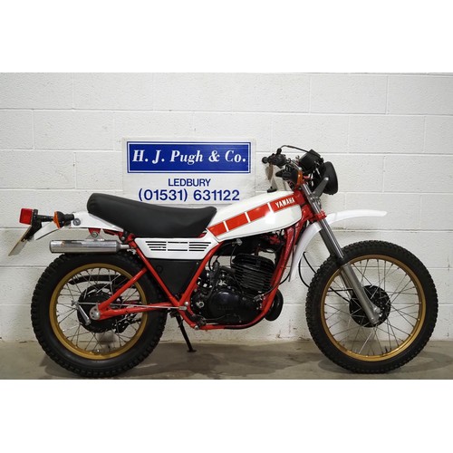 955 - Yamaha DT250 motorcycle. 1981. 246cc
Engine No. 1R7132203
Runs/rides and bike was last running in No... 