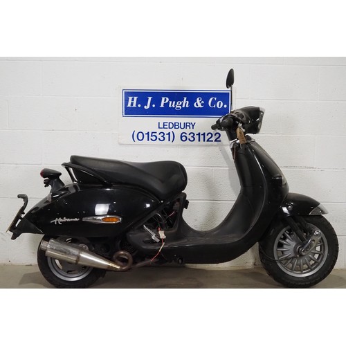 994 - Aprilia Habana moped. 2002. 125cc. 
Has been stored for some time. Comes with MOT history. 
Reg. YD0... 