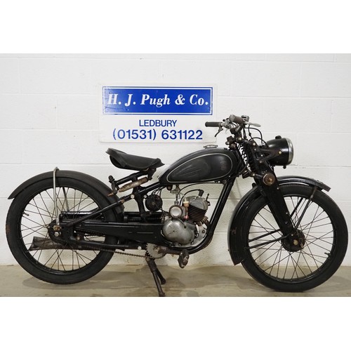 995 - Rabeneick LM100 motorcycle. 1950. 98cc. 
Frame No. LM103146
Engine No. 1107667
Runs and last ridden ... 