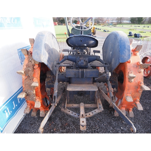 37 - Fordson E27N Tractor, petrol paraffin, engine turns over, steel wheels front and rear, 3 point linka... 