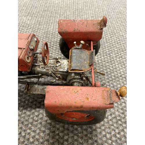 172 - Vintage Massey Ferguson tin tractor and teddy bear 5” x 11” x 8”