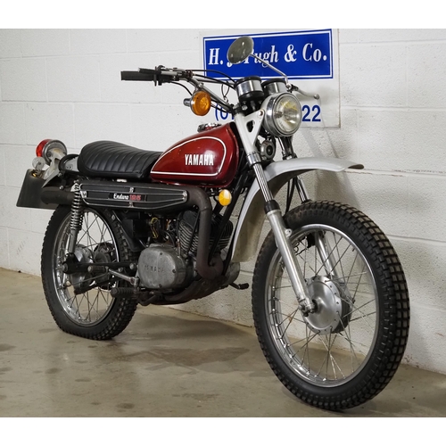 824 - Yamaha Enduro 125 motorcycle. 1973. 125cc
Frame No. 444-008062
Engine No. 444-008062
Engine turns ov... 