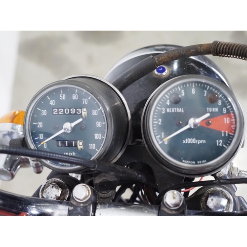 849 - Honda CB200 motorcycle. 1977. 198cc
Frame No. CB200-1055030
Engine turns over. Disc model.
Reg. XUX ... 