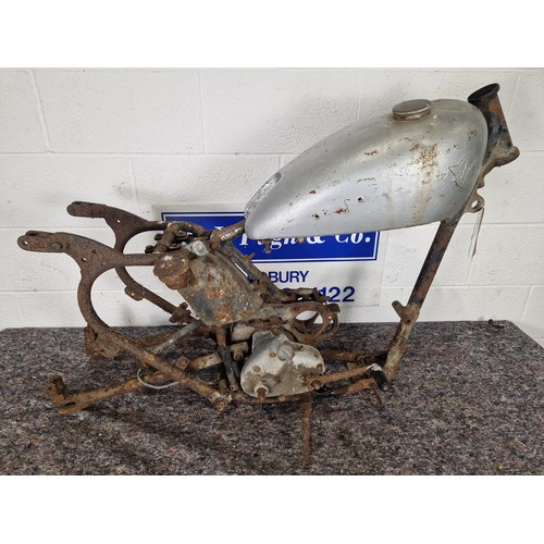 461 - Matchless competition frame, no. 6530c, competition oil tank, gearbox stamped 8CPBL RR 79579. Barn f... 