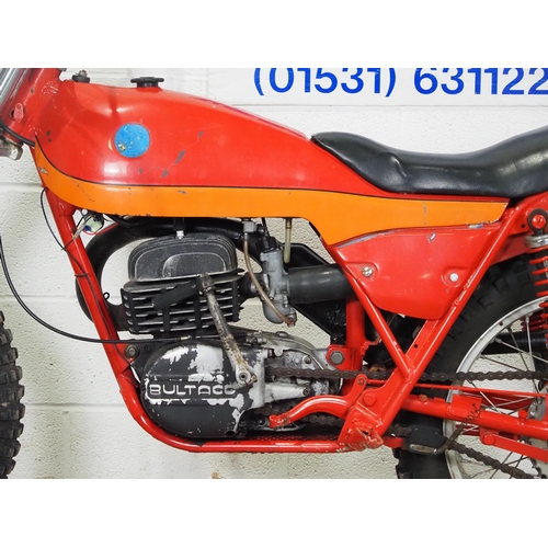 832 - Bultaco Alpina trials bike. 1974. 350cc
Frame No. JB11601297
Runs and rides, last used in May 2023 s... 