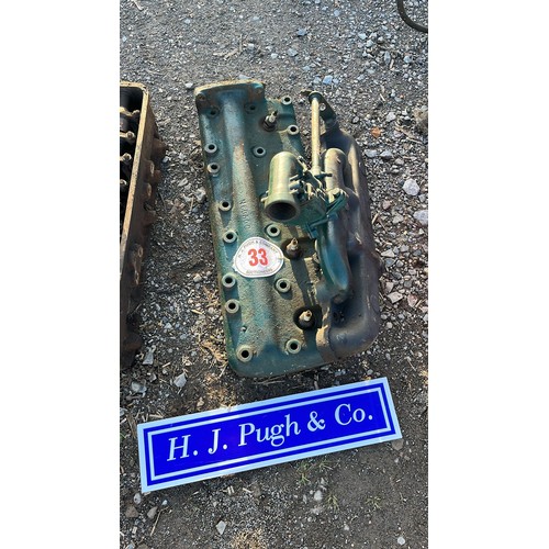 33 - Fordson straight petrol manifold and cylinder head