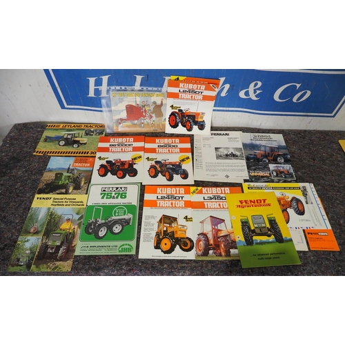 180 - Tractor sales brochures to include John Deer, Ferrari and Leyland