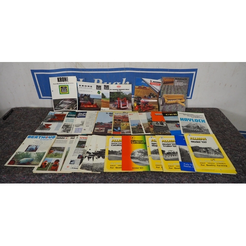 182 - Assorted implements sales brochures to include Allman, Lely, Krone and Kinkelder