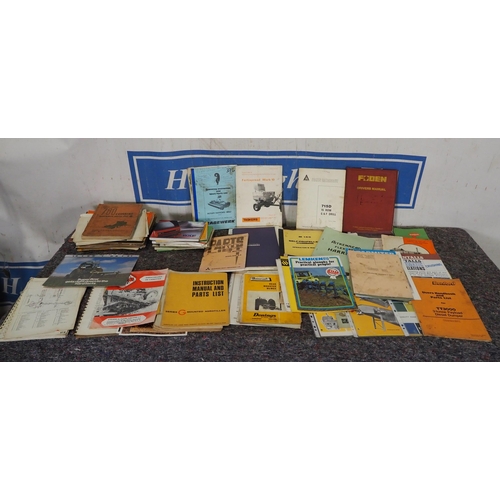 193 - Assorted farm machinery sales brochures, parts lists and instruction manuals