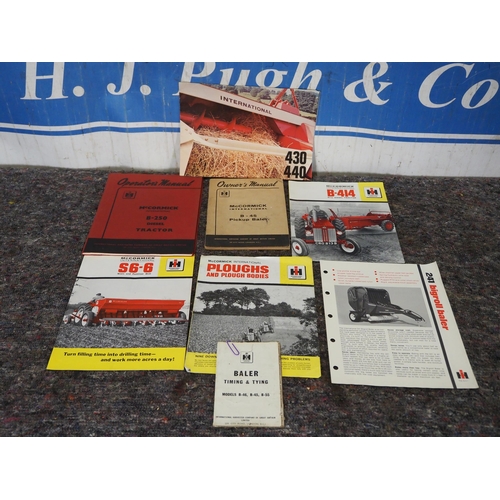 195 - McCormick International sales brochures and operators manuals to include B-414 and B-250 tractors