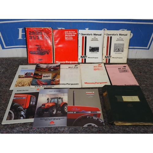 197 - Assorted Massey Ferguson sales brochures, operators manuals and workshop manuals