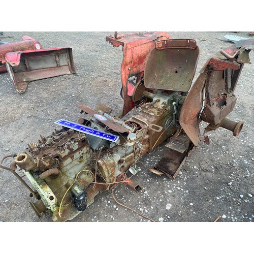 141 - Massey Ferguson 135 engine and rear axle for spares or repair. Copy of V5 in office