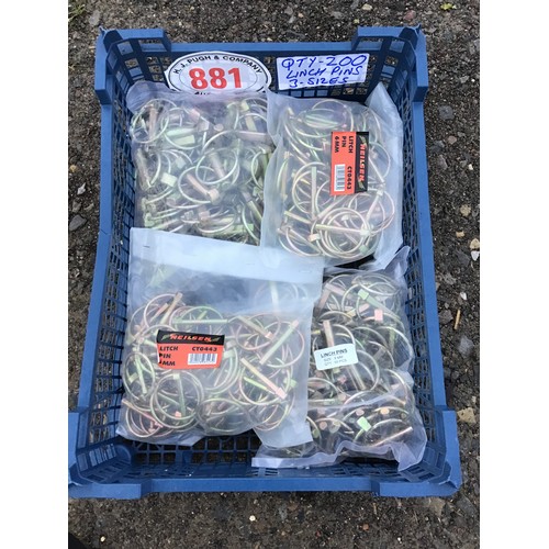 881 - Linch pins, assorted sizes - 200