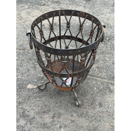 938 - Wrought iron log basket