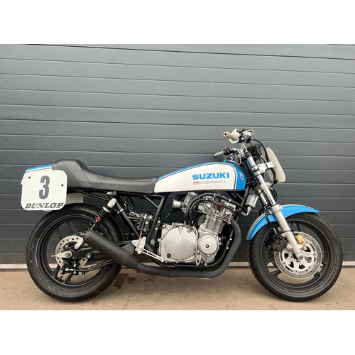 839 - Suzuki custom built race bike. 997cc
Frame No. GS1000-502047
Engine No. GS1000-143174
Runs and rides... 