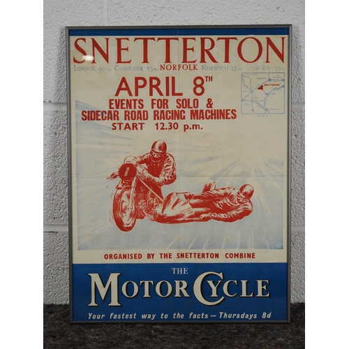 74 - Original framed poster - Snetterton road racing