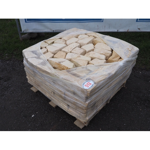 513 - Pallet of Cotswold stone bricks