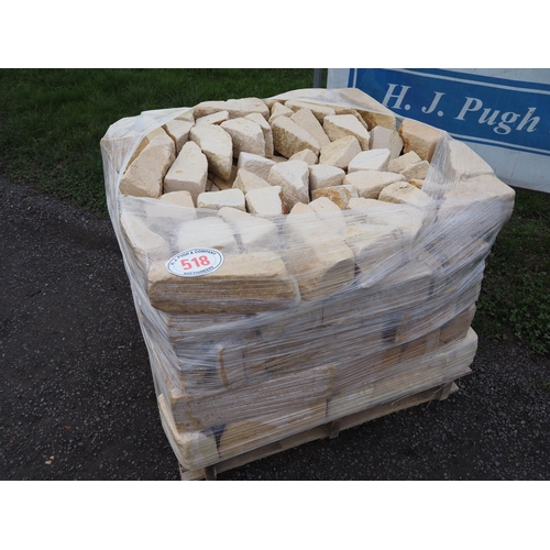 518 - Pallet of Cotswold stone bricks