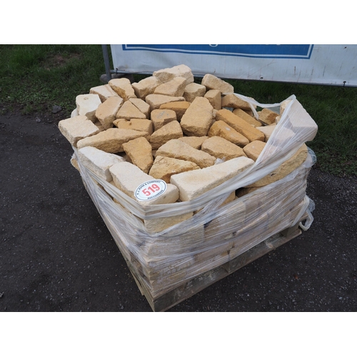 519 - Pallet of Cotswold stone bricks