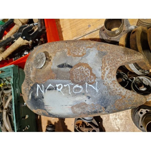 546 - Norton tank and engine spares