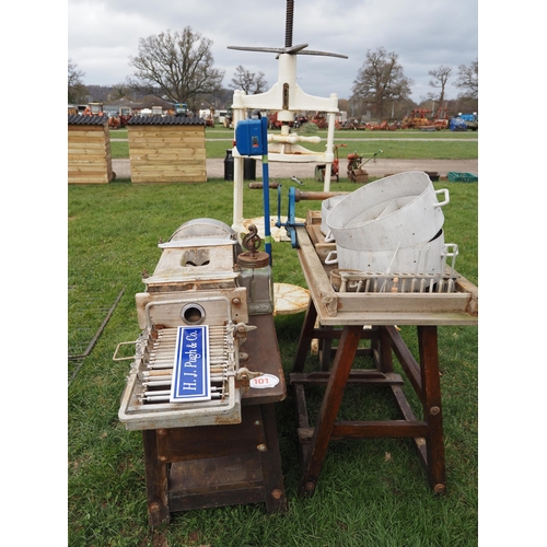 101 - Quantity of cheese and butter making equipment