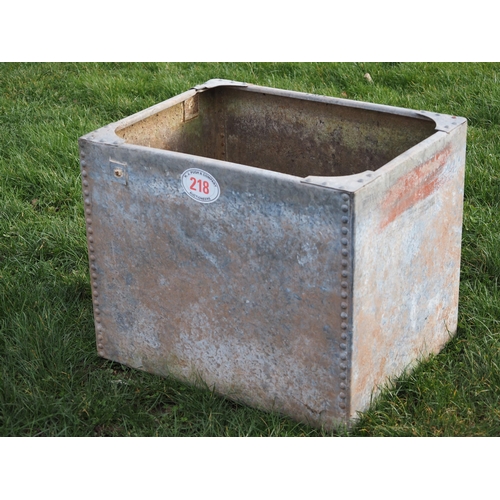 218 - Galvanised riveted water tank 3 x 2ft