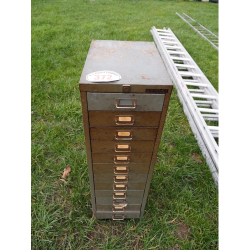 372 - Bisley 12 drawer cabinet