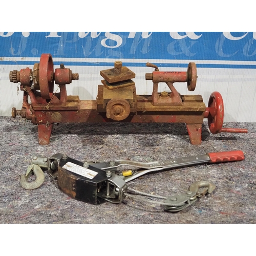 583 - Model makers lathe and hand winch