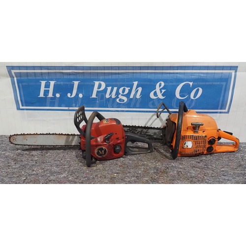 612 - Husqvarna and Mountfield petrol chainsaws, spares or repairs