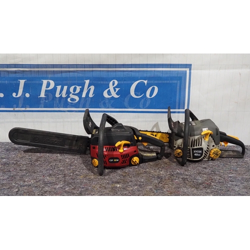 626 - Ryobi petrol chainsaw and one other