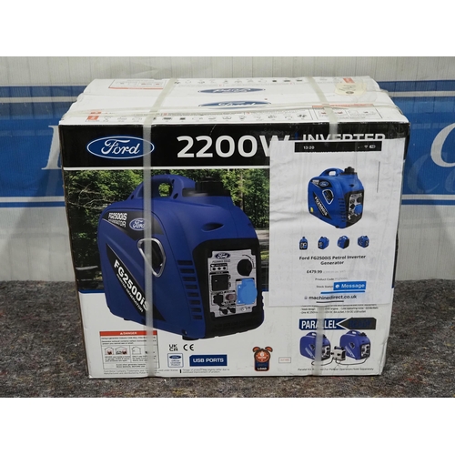 650 - Ford FG2500iS 2200w Inverter generator, new in box