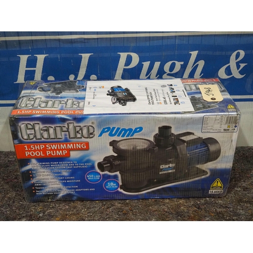 651 - Clarke SPP15A 1.5hp swimming pool pump, new in box