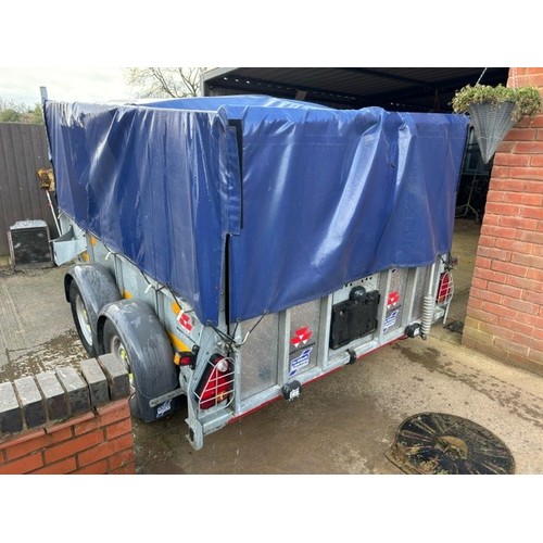 1401 - **Start of Ring 2 10am**
Ifor Williams GD85 trailer with cover. C/w Tie down points, tool box and re... 
