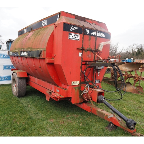 1414 - Hi-Spec Super 16 Mix Max feeder wagon, 2008. Good working order with a full set of knives