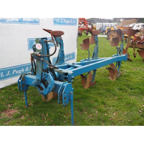 1568 - Ransomes 3 furrow reversible plough. Serial no. TSR108