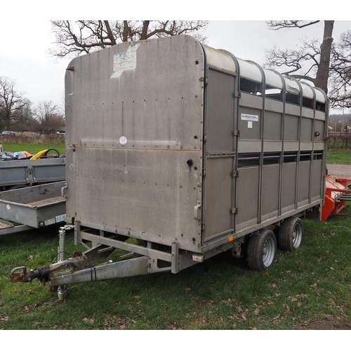 1570 - Ifor Williams DP120 G-12 livestock trailer c/w Easi-Load sheep decks and 2 sheep gates