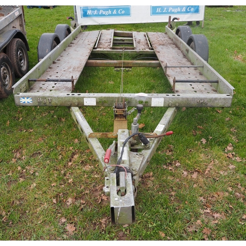 1582 - Brian James car transporter trailer 13 x 6ft with ramps A/F