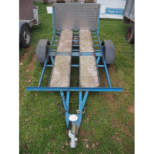 1586 - Single axle two bay motorcycle trailer