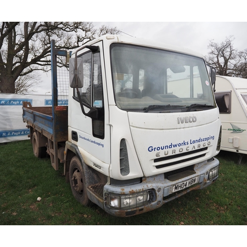 1596 - Iveco Eurocargo 7SE17 tipper lorry. Runs and drives. Tipper body in working order. MOT till end of F... 