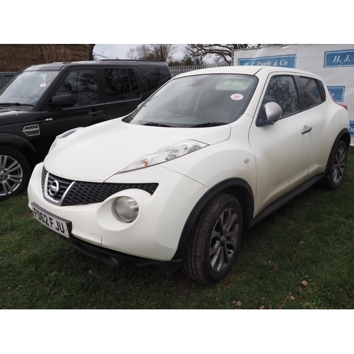 1602 - Nissan Juke. Reg. FD62 FJU. V5 and owner's manual in office, No MOT. Key in office