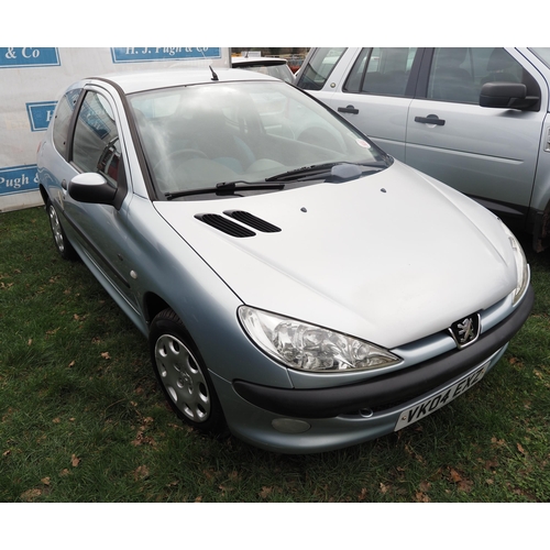 1636 - Peugeot 206. Showing 72,244 miles. MOT until 6/9/24. Reg. VK04 EXZ. V5 and key in office