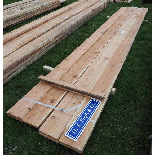 917 - Western red cedar featheredge boards 4.8m x200x30 - 8