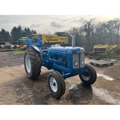 Fordson blue/grey Super Major tractor. C/w Boughton winch. Reg. XFX 545B