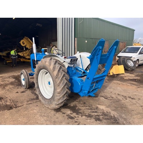 Fordson blue/grey Super Major tractor. C/w Boughton winch. Reg. XFX 545B